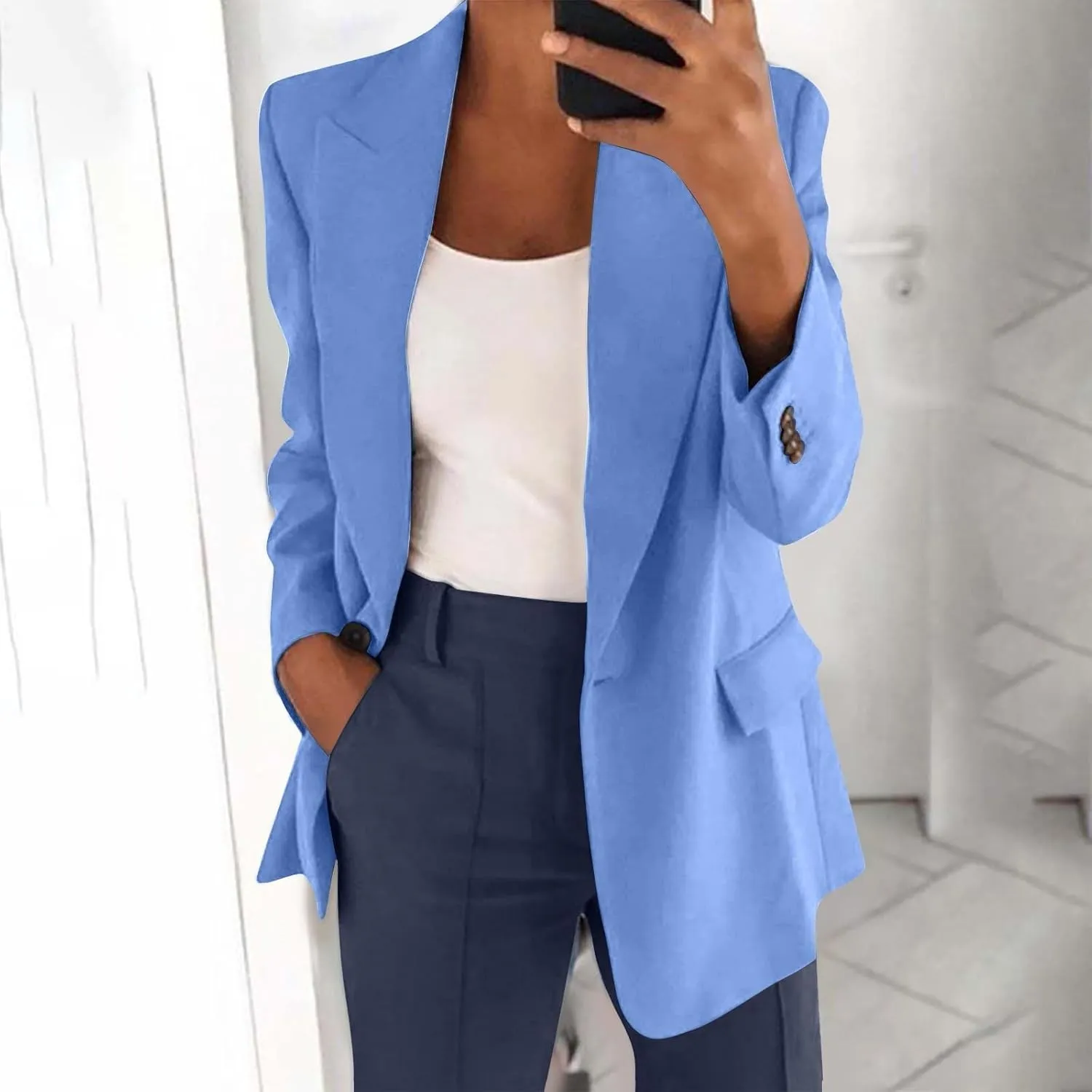 Blazers for Women Business Casual, Oversized Light Weight Long Jackets with Pockets
