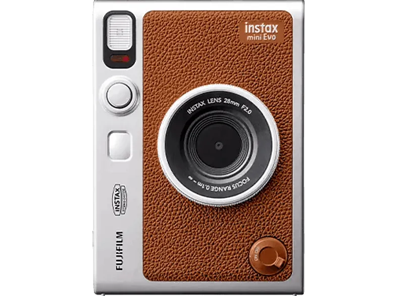 Cámara instantánea - Fujifilm Instax Mini Evo, ISO 100-1600, Pantalla LCD, Bluetooth, Marrón