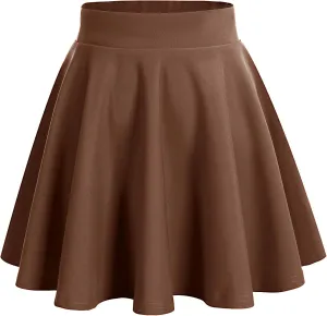 DRESSTELLS Women's Casual Skirt 2025, Stretchy High Waist Aline Mini Skater Skirts