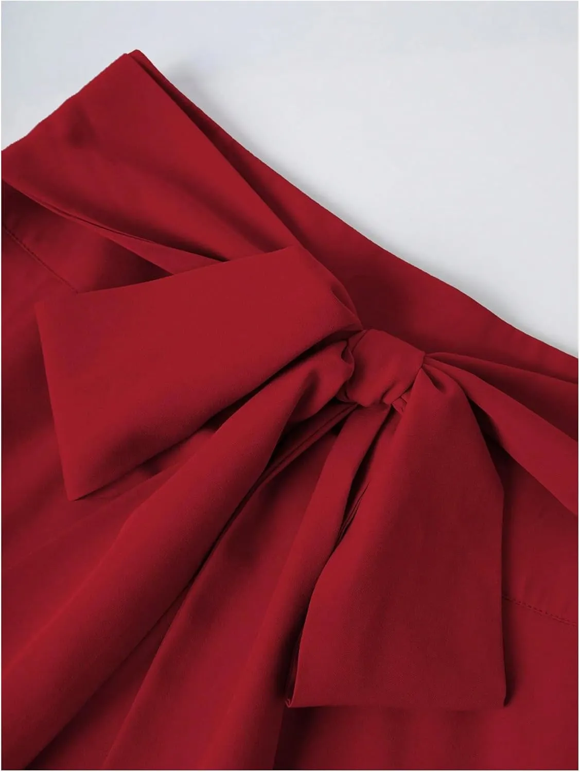 GORGLITTER Women's Bow High Waisted Pleated Midi Skirts Faldas Tie Belted A Line Flowy Skirts Dressy Casual 2025