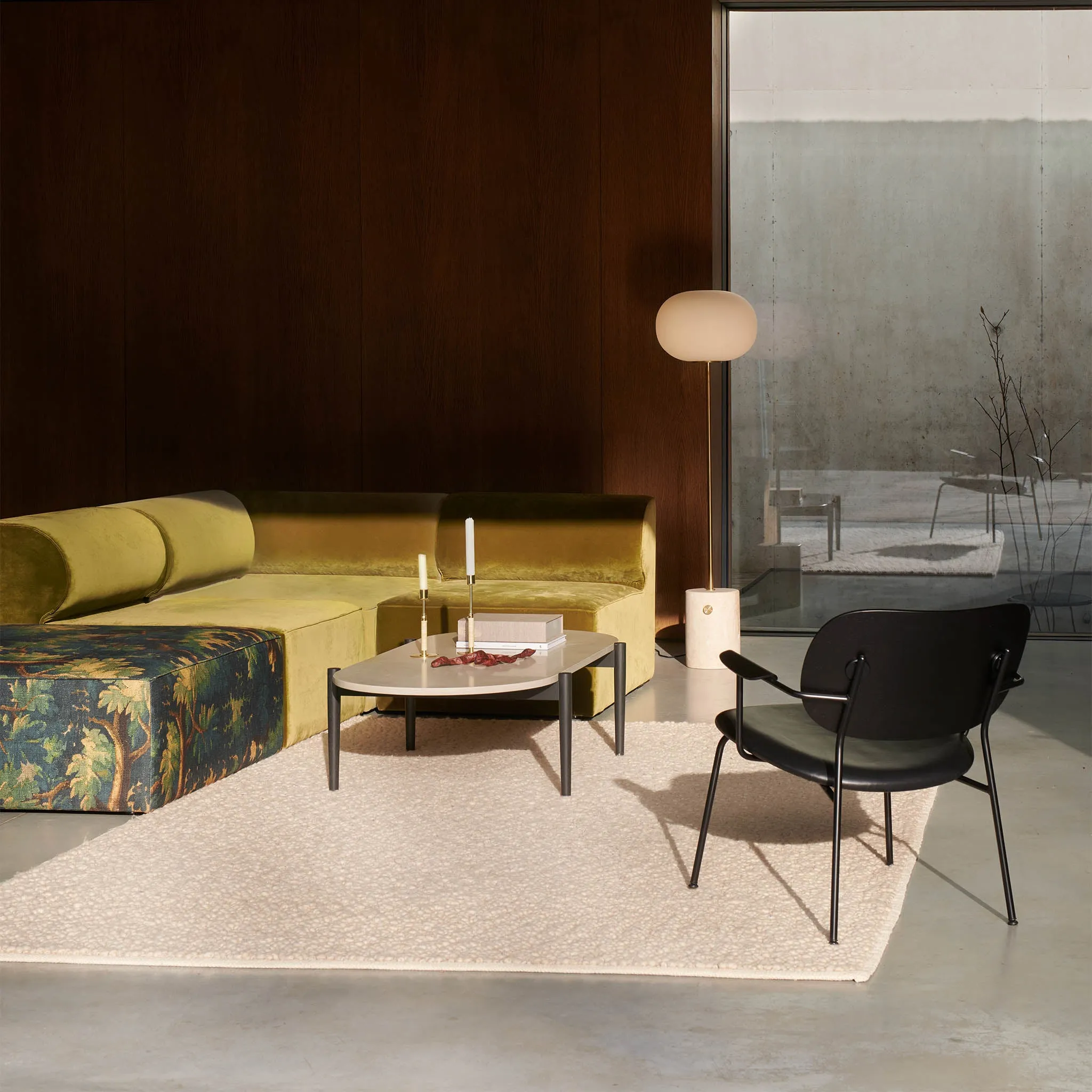 JWDA floor | travertine and brushed brass