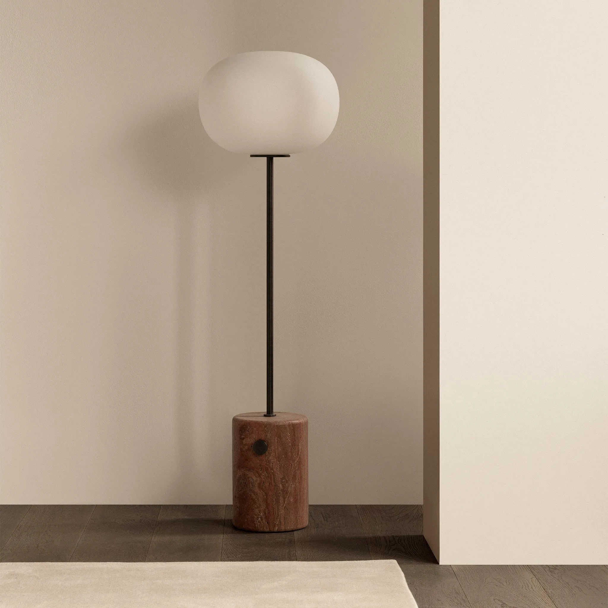 JWDA floor | travertine and brushed brass
