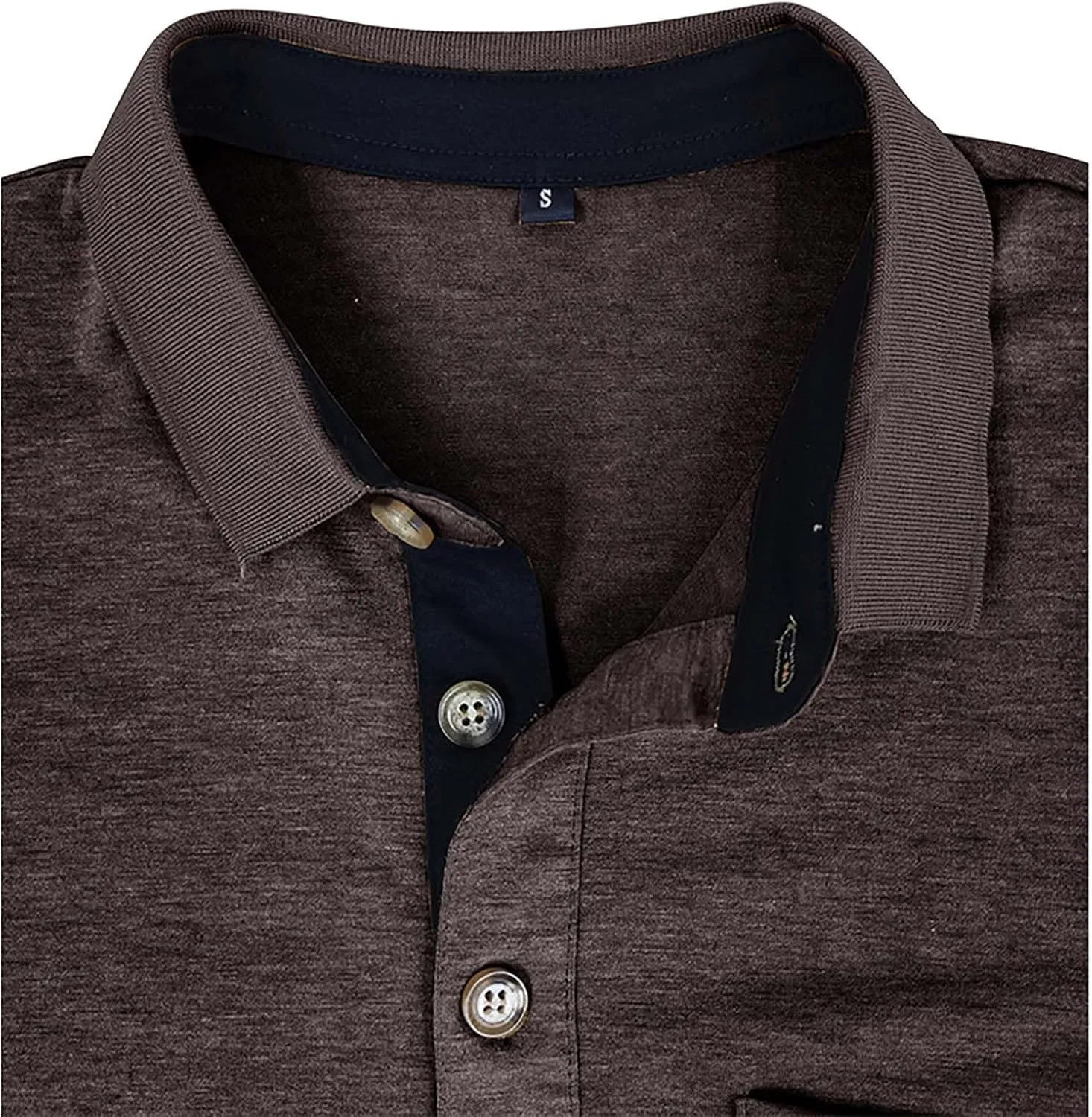 Men's Casual Polo Shirts Classic Cotton Short/Long Sleeve Button Tshirts Regular Fit Vintage Solid Basic Golf Shirts