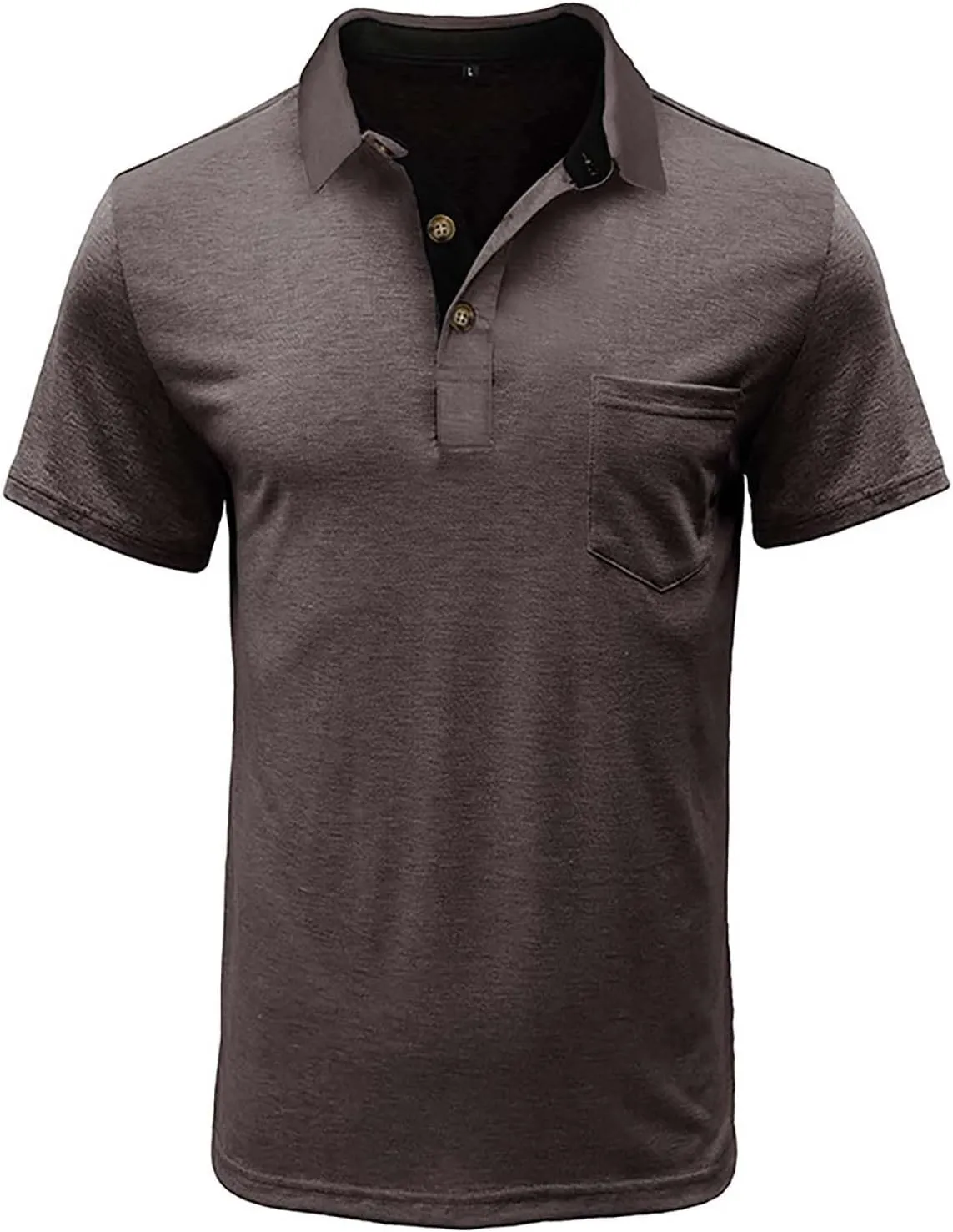 Men's Casual Polo Shirts Classic Cotton Short/Long Sleeve Button Tshirts Regular Fit Vintage Solid Basic Golf Shirts