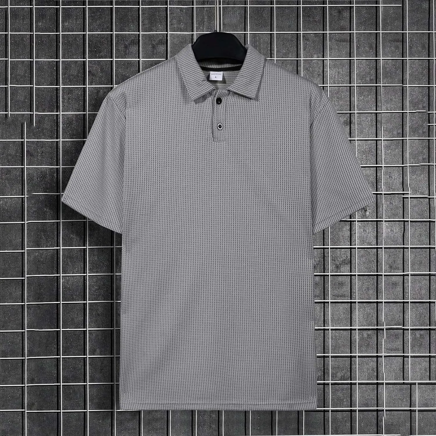 Mens Knitted Polo Shirts 2025 Summer Casual Textured Golf Polos Shirt V Neck Short Sleeve Performance Collared Shirts