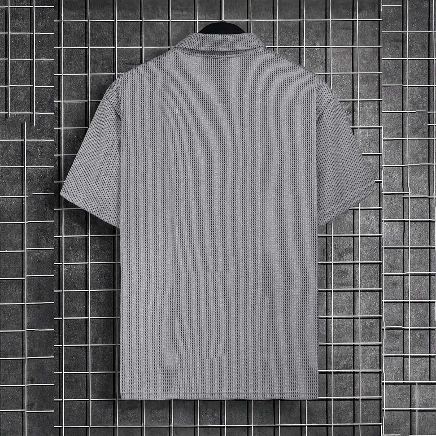 Mens Knitted Polo Shirts 2025 Summer Casual Textured Golf Polos Shirt V Neck Short Sleeve Performance Collared Shirts