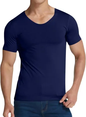 Men's Undershirt Stretch V-Neck Base Layering Tshirts Soft Stretch Moisture-Wicking Tees Quick Dry Gym Sports Tops