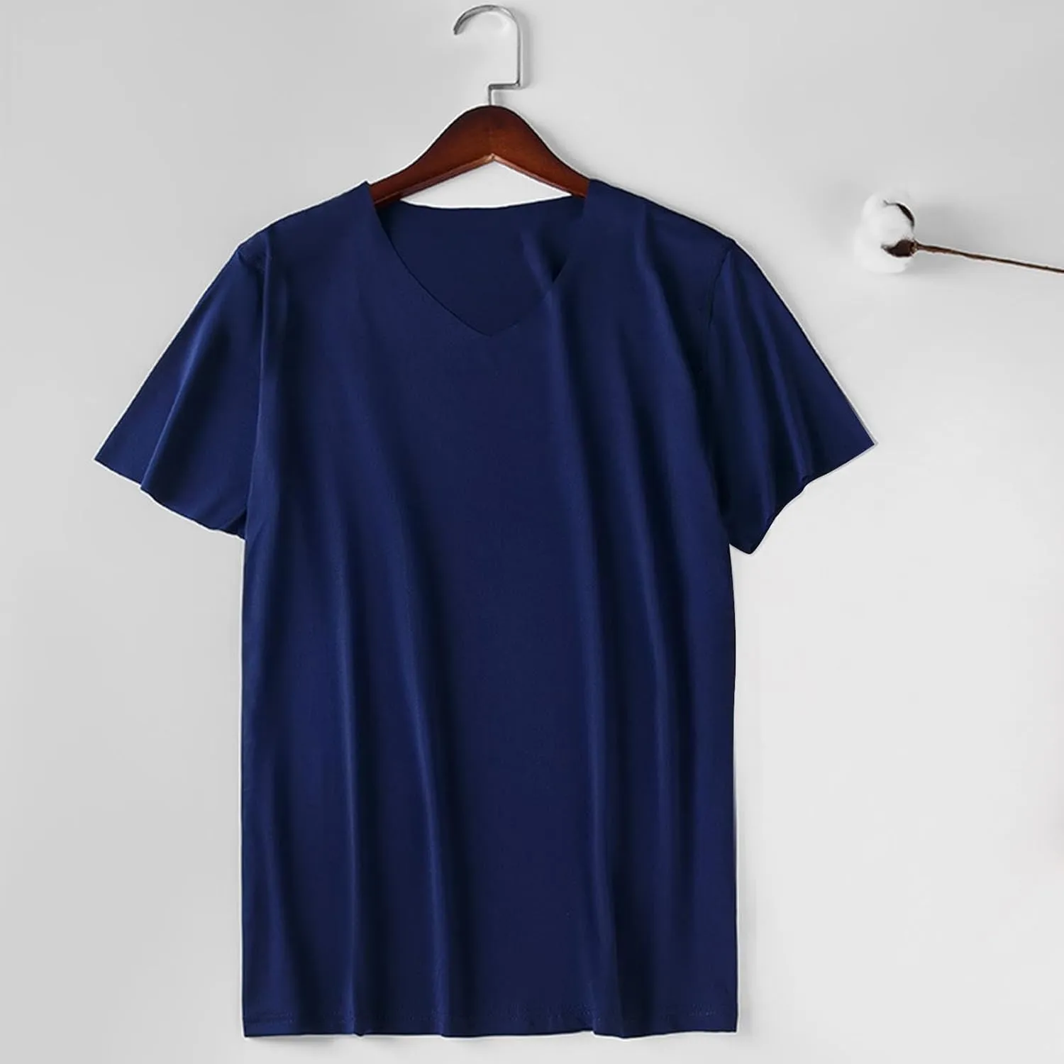 Men's Undershirt Stretch V-Neck Base Layering Tshirts Soft Stretch Moisture-Wicking Tees Quick Dry Gym Sports Tops