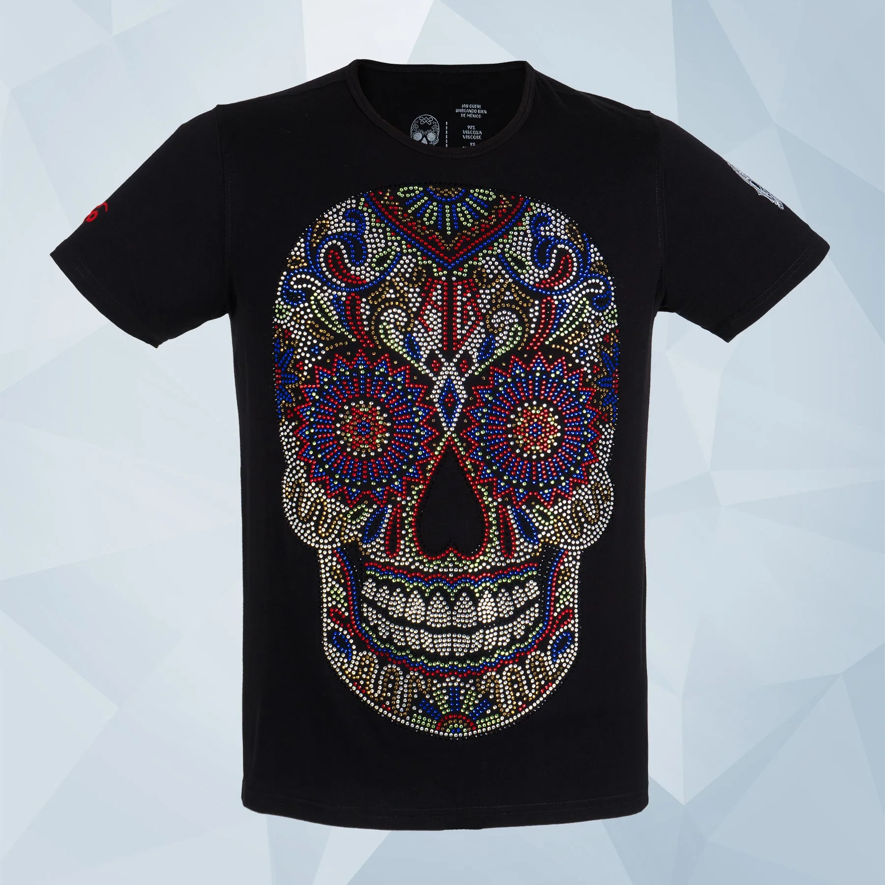 Playera con aplicación de pedrería full para hombre - Modelo RESPLANDOR