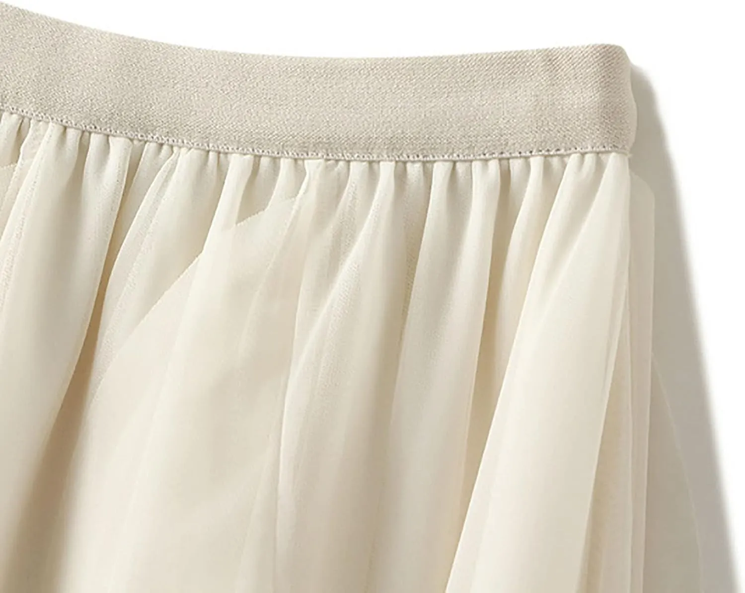 Tulle Skirts for Women 2025 High Elastic Waist Mesh Layered Long Fairy Skirt Tutu A-Line Midi Skirt for Ladies