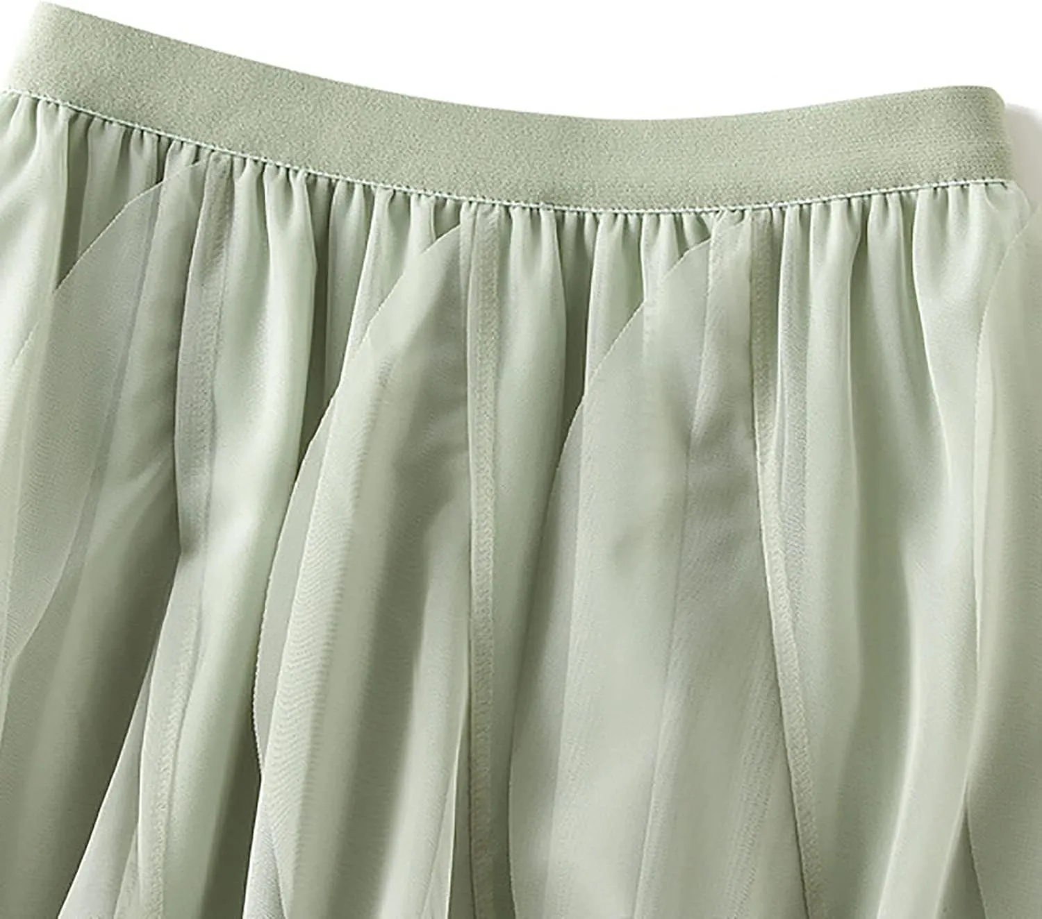Tulle Skirts for Women 2025 High Elastic Waist Mesh Layered Long Fairy Skirt Tutu A-Line Midi Skirt for Ladies