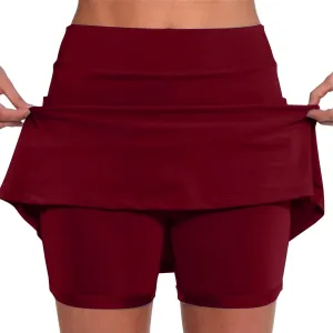 Women's Basic Versatile Stretchy Solid Flared Casual Mini Skort 2025, S-5XL
