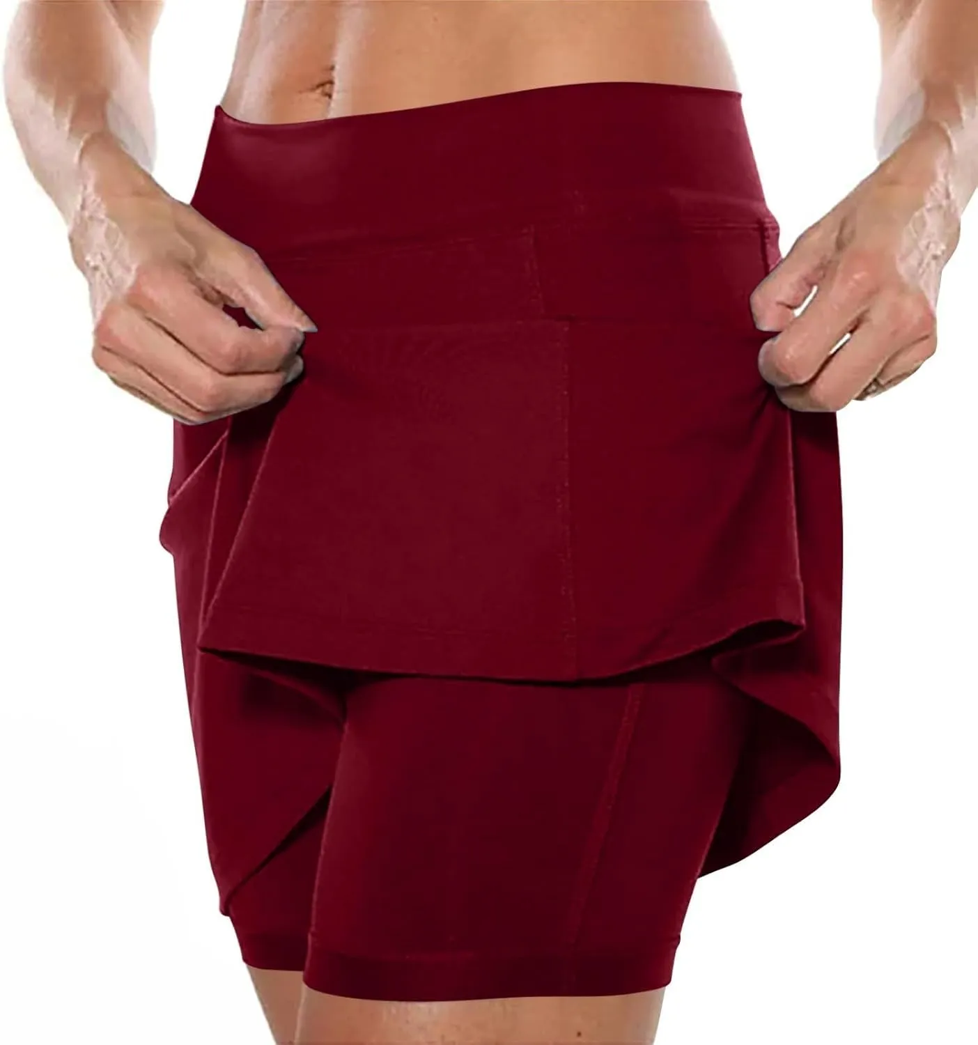 Women's Basic Versatile Stretchy Solid Flared Casual Mini Skort 2025, S-5XL