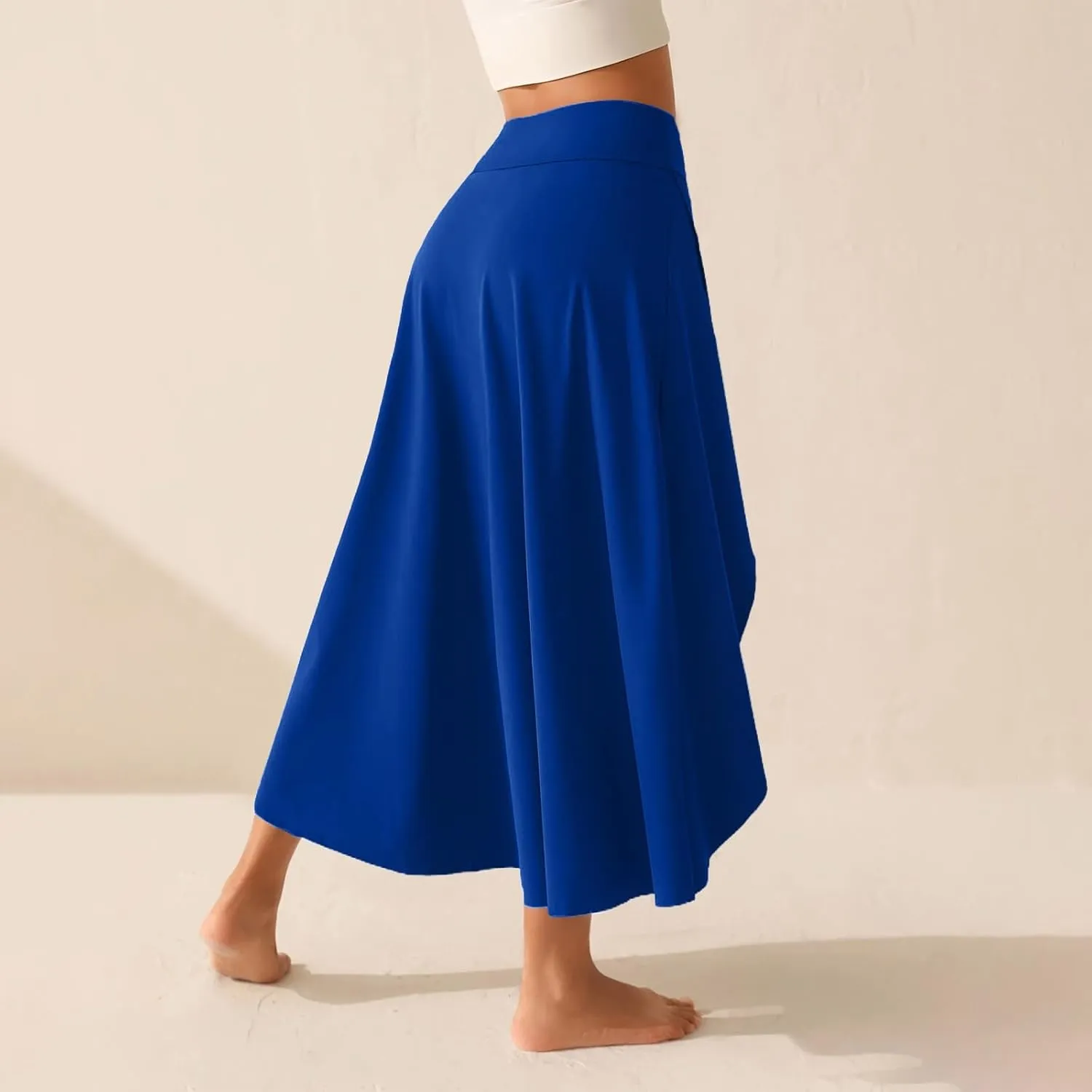 Women's Flowy Skirts Solid Color High Waist Temperament Elegant Slit Long Skirt Fashionable Slim Maxi Dresses, S-XL