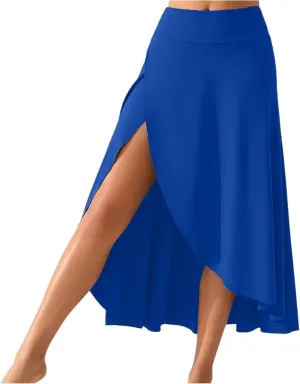 Women's Flowy Skirts Solid Color High Waist Temperament Elegant Slit Long Skirt Fashionable Slim Maxi Dresses, S-XL