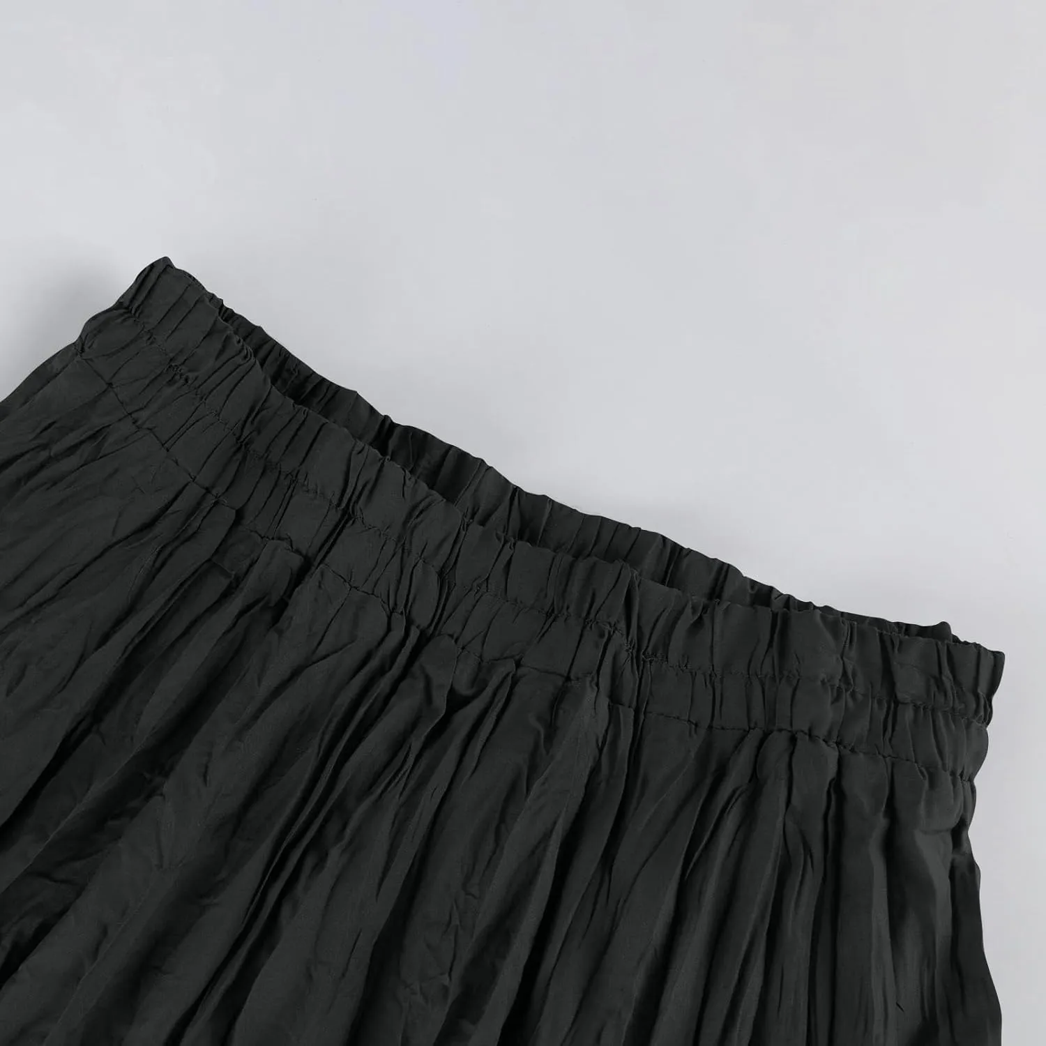 Women's Maxi Dresses 2025 Long Elastic High Waist Retro Pleated A-Line Flared Maxi Skirts, S-XL
