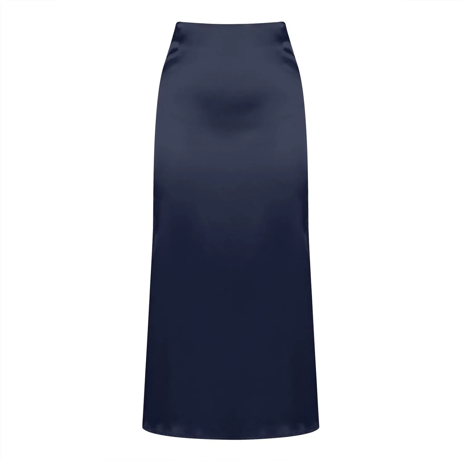 Women's Silk Satin Maxi Skirt High Waist Elegant A Line Fishtail Summer Wedding Work Ruffle Hem Flared Long Skirt