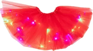 Women's Tutu Skirt Light Up Tutus Layered Tulle Ballet Dance Skirt Sparkly Party Tutu Costume for Women