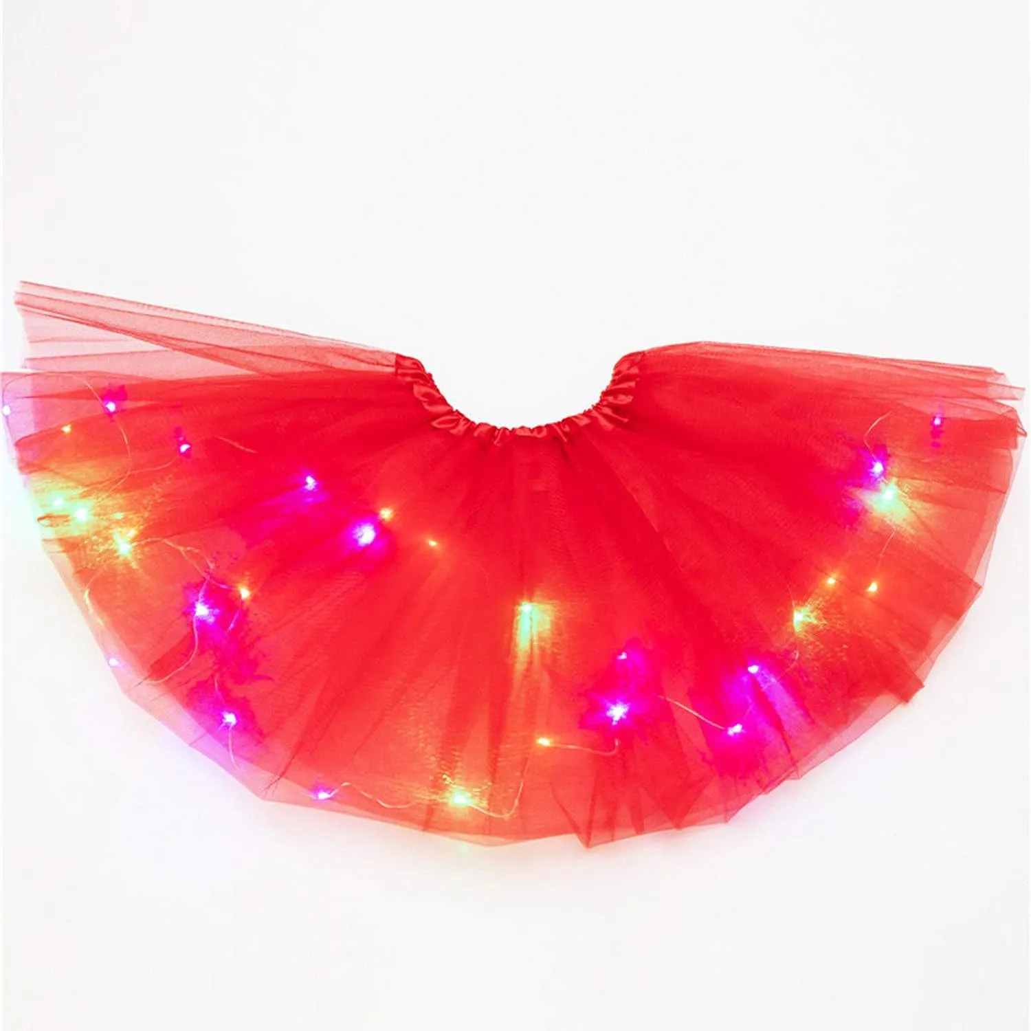 Women's Tutu Skirt Light Up Tutus Layered Tulle Ballet Dance Skirt Sparkly Party Tutu Costume for Women