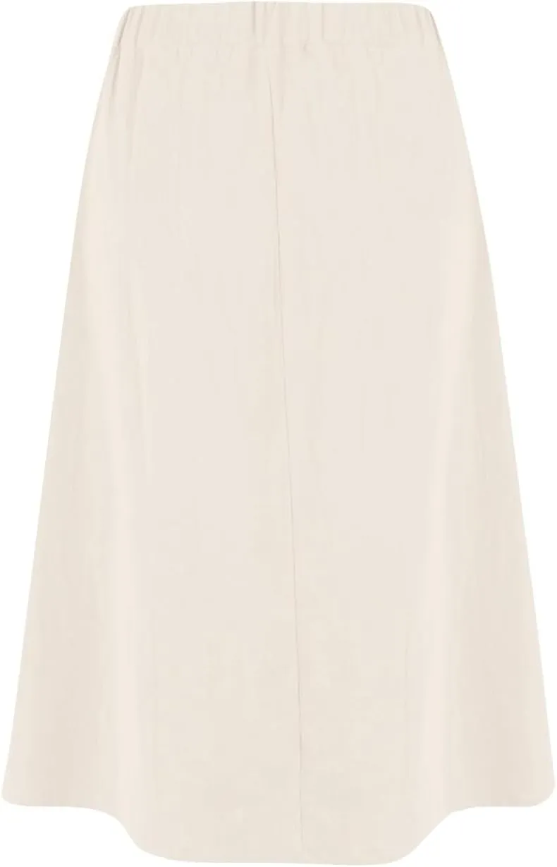 Yesunpxs Womens Summer Skirts Casual Soild Front Button A-Line High Waisted Midi-Skirt with Pockets Beach Vacation Clothes
